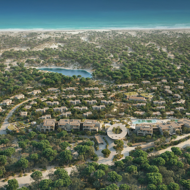 Aerial view of the resort